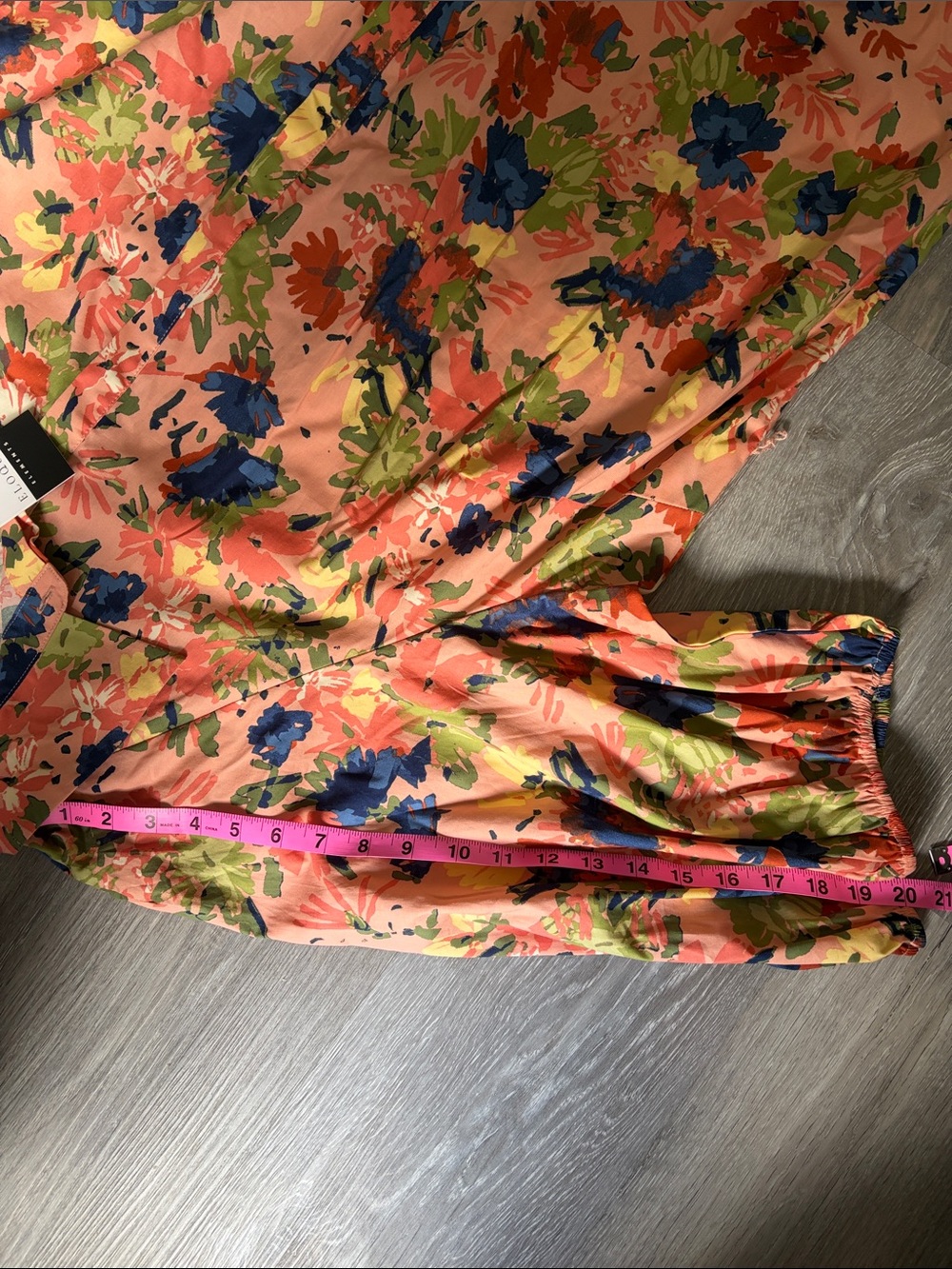 Eloquii Coral Floral Button-Front Dress with Blue and Green Accents, Size 28 NWT - Picture 7 of 7